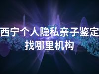 西宁个人隐私亲子鉴定找哪里机构