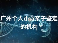 广州个人dna亲子鉴定的机构