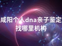 咸阳个人dna亲子鉴定找哪里机构