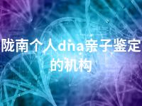 陇南个人dna亲子鉴定的机构