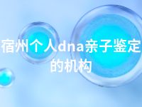 宿州个人dna亲子鉴定的机构