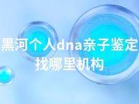 黑河个人dna亲子鉴定找哪里机构