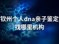 钦州个人dna亲子鉴定找哪里机构