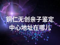 铜仁无创亲子鉴定中心地址在哪儿