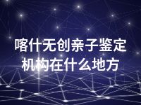 喀什无创亲子鉴定机构在什么地方