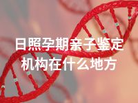 日照孕期亲子鉴定机构在什么地方