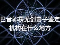 巴音郭楞无创亲子鉴定机构在什么地方