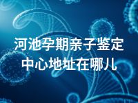 河池孕期亲子鉴定中心地址在哪儿