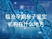 临沧孕期亲子鉴定机构在什么地方