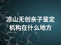 凉山无创亲子鉴定机构在什么地方