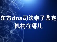 东方dna司法亲子鉴定机构在哪儿