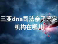 三亚dna司法亲子鉴定机构在哪儿