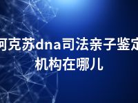 阿克苏dna司法亲子鉴定机构在哪儿