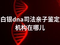 白银dna司法亲子鉴定机构在哪儿