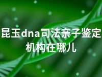 昆玉dna司法亲子鉴定机构在哪儿