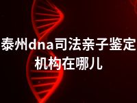 泰州dna司法亲子鉴定机构在哪儿