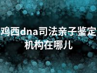 鸡西dna司法亲子鉴定机构在哪儿