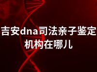 吉安dna司法亲子鉴定机构在哪儿