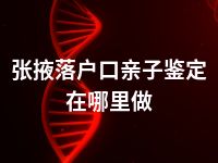 张掖落户口亲子鉴定在哪里做