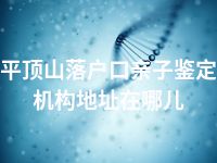 平顶山落户口亲子鉴定机构地址在哪儿