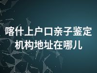 喀什上户口亲子鉴定机构地址在哪儿