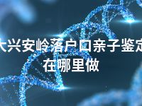 大兴安岭落户口亲子鉴定在哪里做