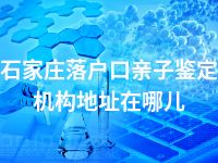 石家庄落户口亲子鉴定机构地址在哪儿
