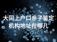 大同上户口亲子鉴定机构地址在哪儿