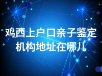 鸡西上户口亲子鉴定机构地址在哪儿