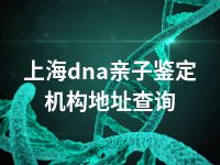 上海dna亲子鉴定机构地址查询