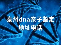 泰州dna亲子鉴定地址电话