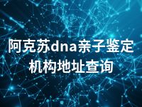 阿克苏dna亲子鉴定机构地址查询