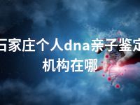 石家庄个人dna亲子鉴定机构在哪