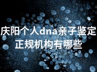 庆阳个人dna亲子鉴定正规机构有哪些