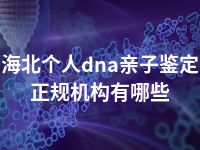 海北个人dna亲子鉴定正规机构有哪些