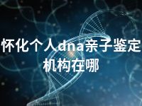 怀化个人dna亲子鉴定机构在哪