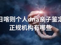 日喀则个人dna亲子鉴定正规机构有哪些