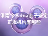 淮南个人dna亲子鉴定正规机构有哪些