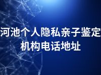 河池个人隐私亲子鉴定机构电话地址