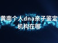 黄南个人dna亲子鉴定机构在哪