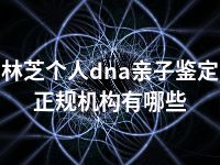 林芝个人dna亲子鉴定正规机构有哪些