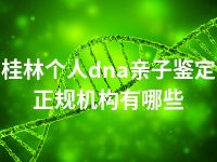 桂林个人dna亲子鉴定正规机构有哪些