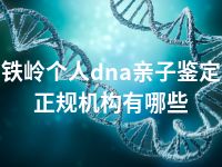 铁岭个人dna亲子鉴定正规机构有哪些