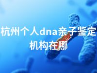 杭州个人dna亲子鉴定机构在哪