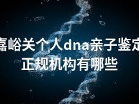 嘉峪关个人dna亲子鉴定正规机构有哪些