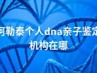 阿勒泰个人dna亲子鉴定机构在哪