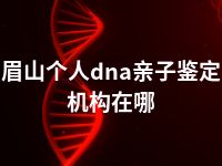 眉山个人dna亲子鉴定机构在哪