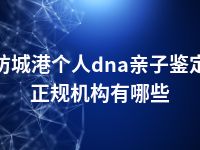 防城港个人dna亲子鉴定正规机构有哪些