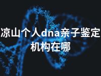 凉山个人dna亲子鉴定机构在哪