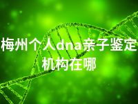 梅州个人dna亲子鉴定机构在哪